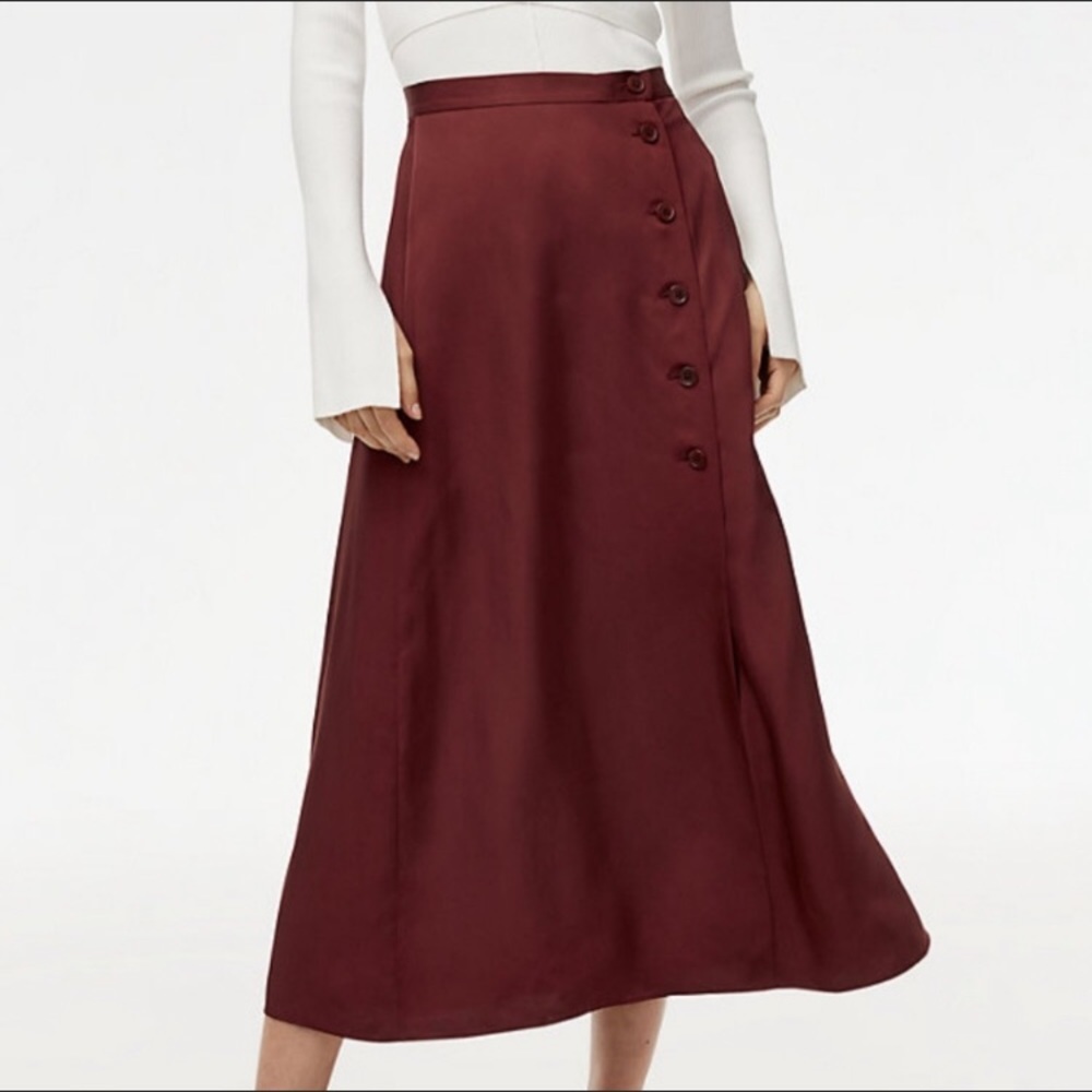 WILFRED Red Midi button-down Slit Skirt